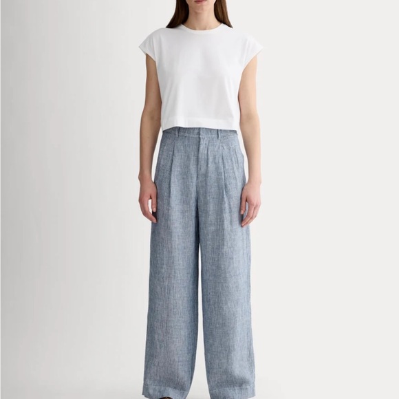 Everlane Pants - Everlane Women’s Blue Striped Linen Pants